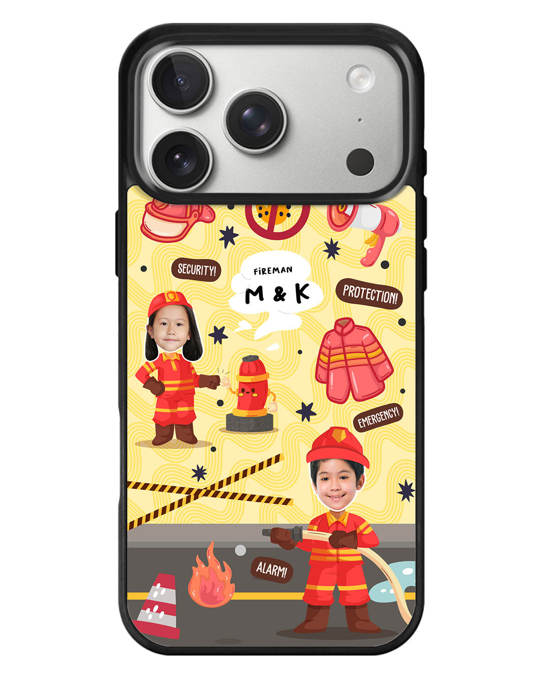 iPhone Standee Grip Case - Face Grid Dream Firefighter
