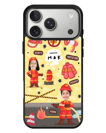 iPhone Standee Grip Case - Face Grid Dream Firefighter
