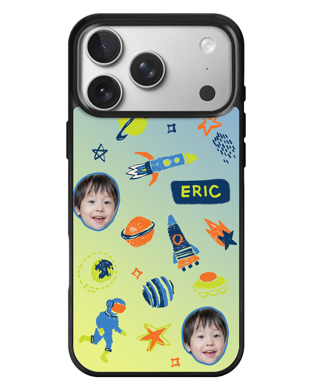 iPhone Standee Grip Case - Face Grid Galaxy
