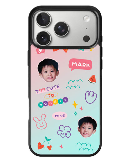 iPhone Standee Grip Case - Face Grid