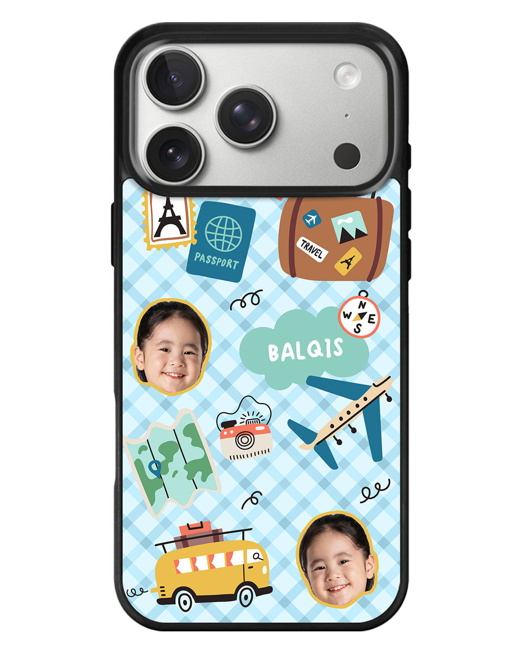 iPhone Standee Grip Case - Face Grid Travel