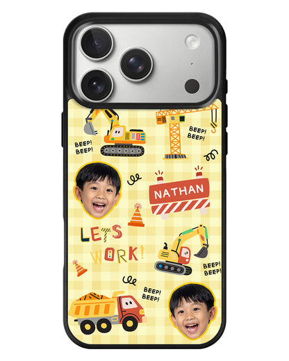 iPhone Standee Grip Case - Face Grid Contruction