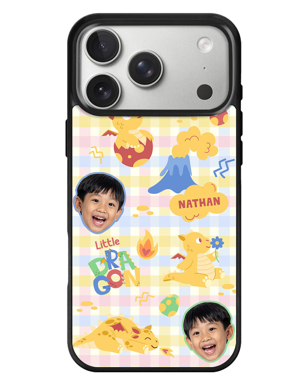 iPhone Standee Grip Case - Face Grid Little Dragon