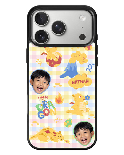 iPhone Standee Grip Case - Face Grid Little Dragon