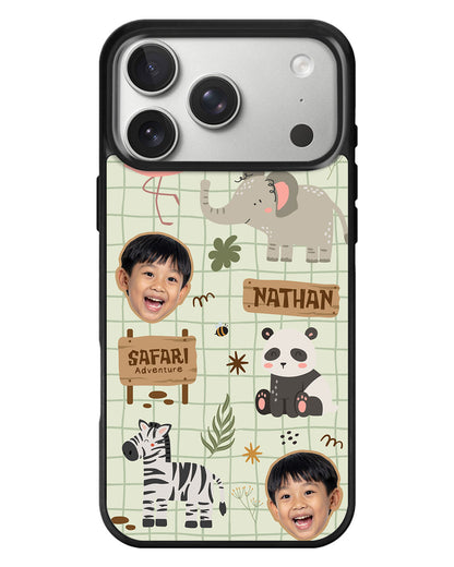 iPhone Standee Grip Case - Face Grid Safari 2.0