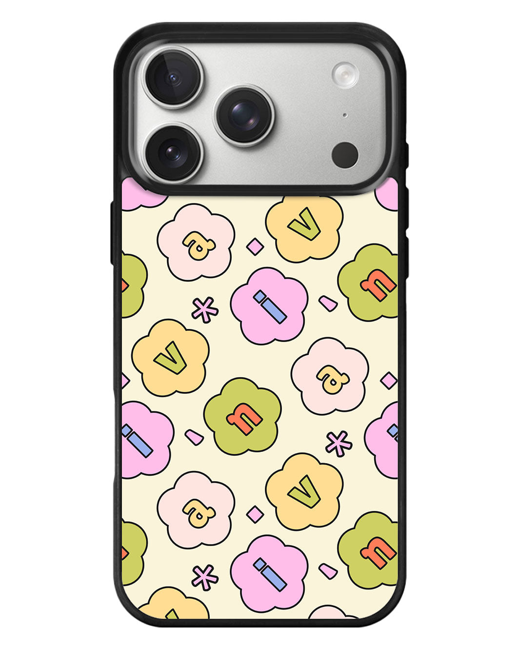 iPhone Standee Grip Case - Flower Petals Monogram 1.0