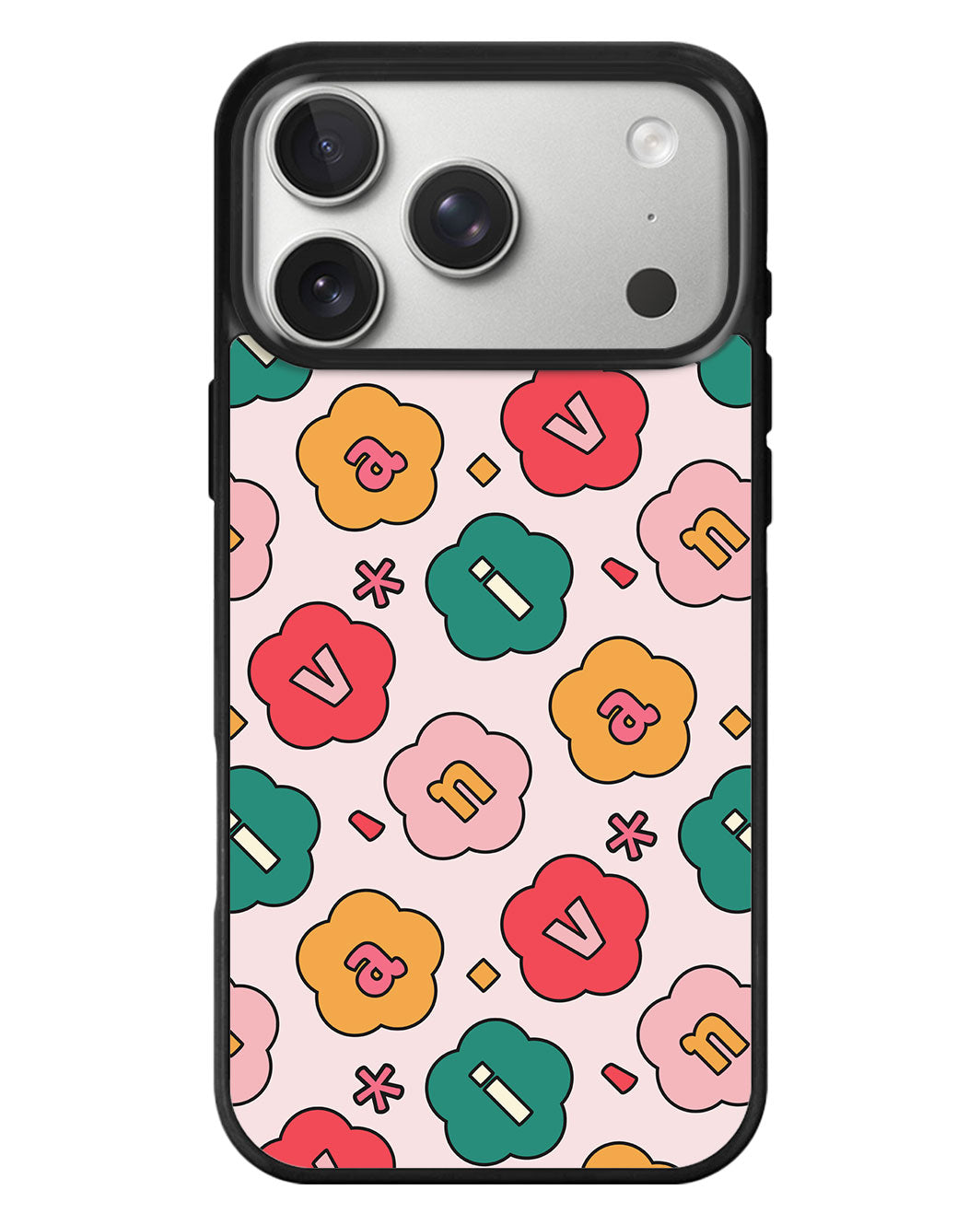 iPhone Standee Grip Case - Flower Petals Monogram 3.0