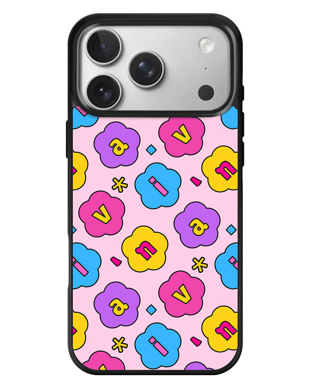 iPhone Standee Grip Case - Flower Petals Monogram 4.0