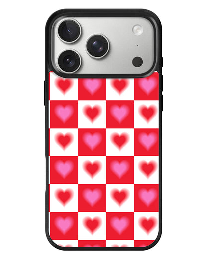 iPhone Standee Grip Case - Love Checkered