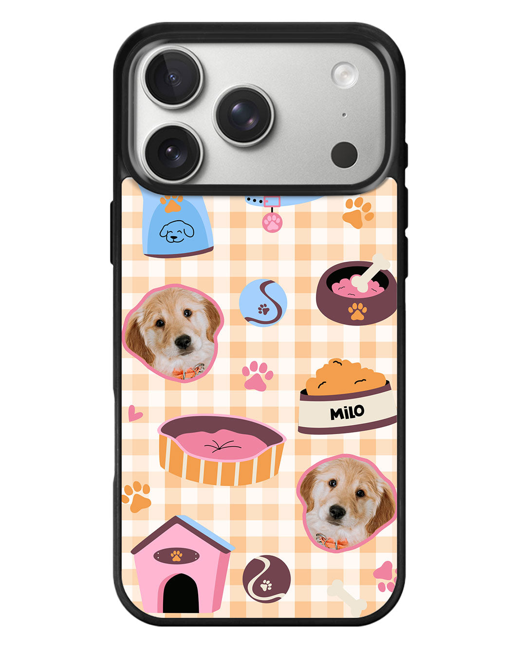 iPhone Standee Grip Case - Pet Grid Puppy Cozy Day