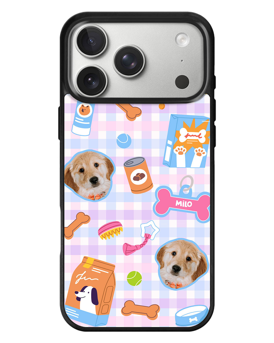 iPhone Standee Grip Case - Pet Grid Puppy Sweet Treats