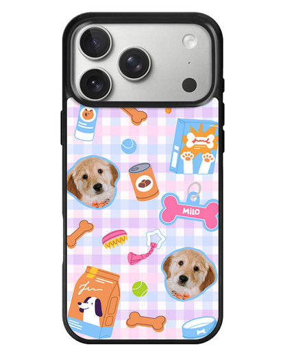 iPhone Standee Grip Case - Pet Grid Puppy Sweet Treats