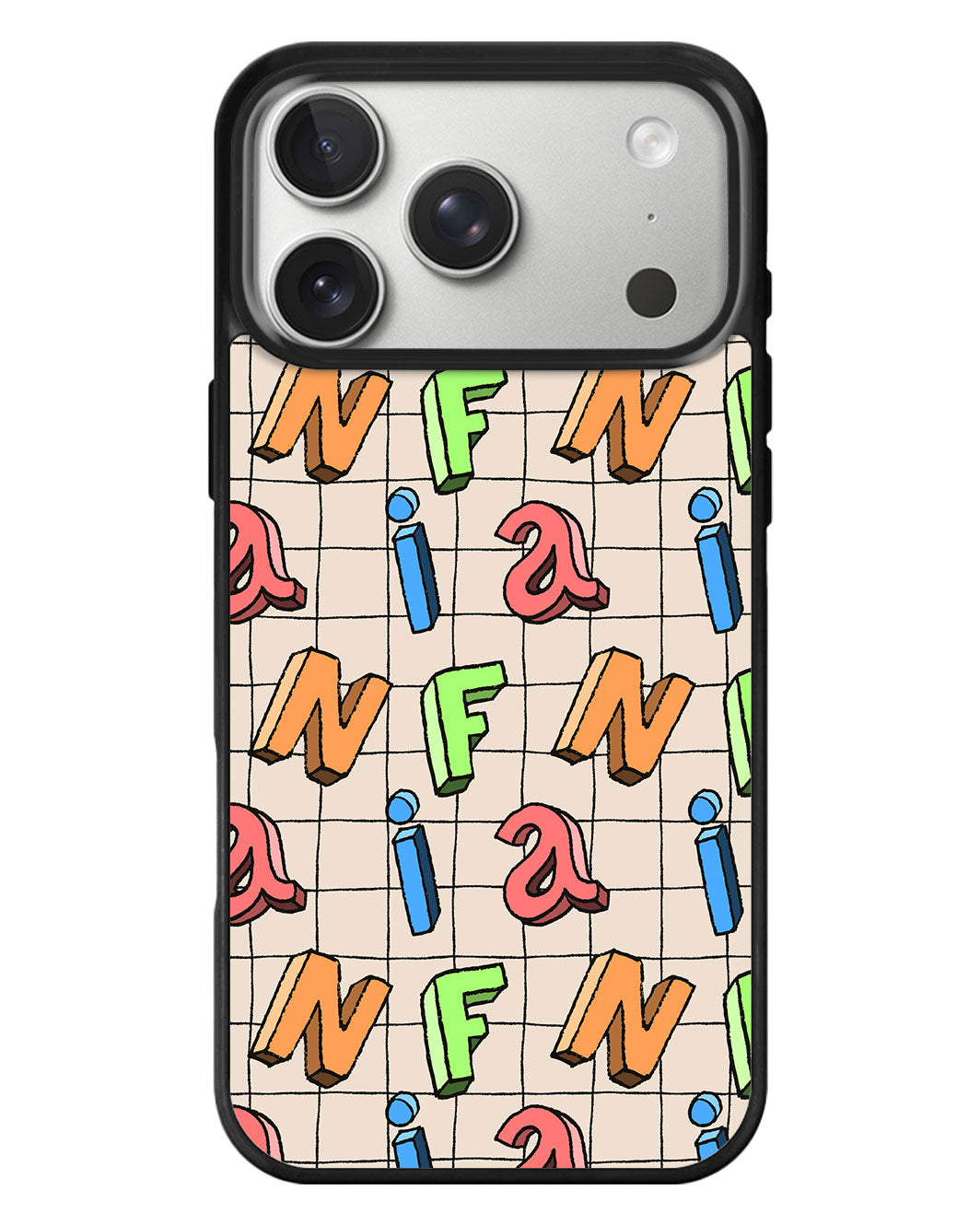 iPhone Standee Grip Case - Playful Monogram