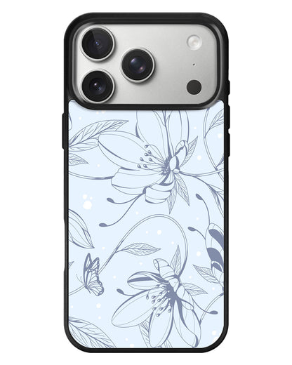 iPhone Standee Grip Case - Sketchy Flower & Butterfly 2.0