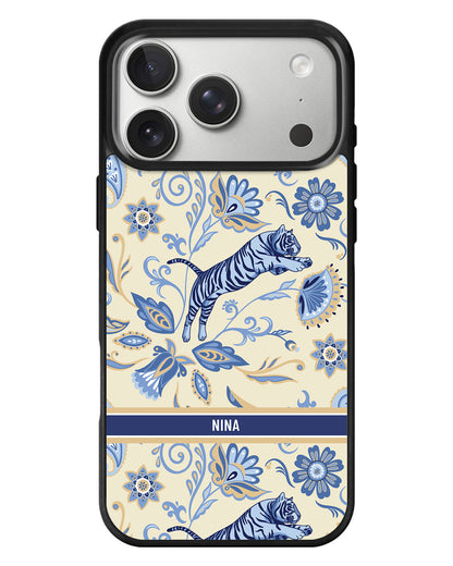 iPhone Standee Grip Case - Tiger & Floral