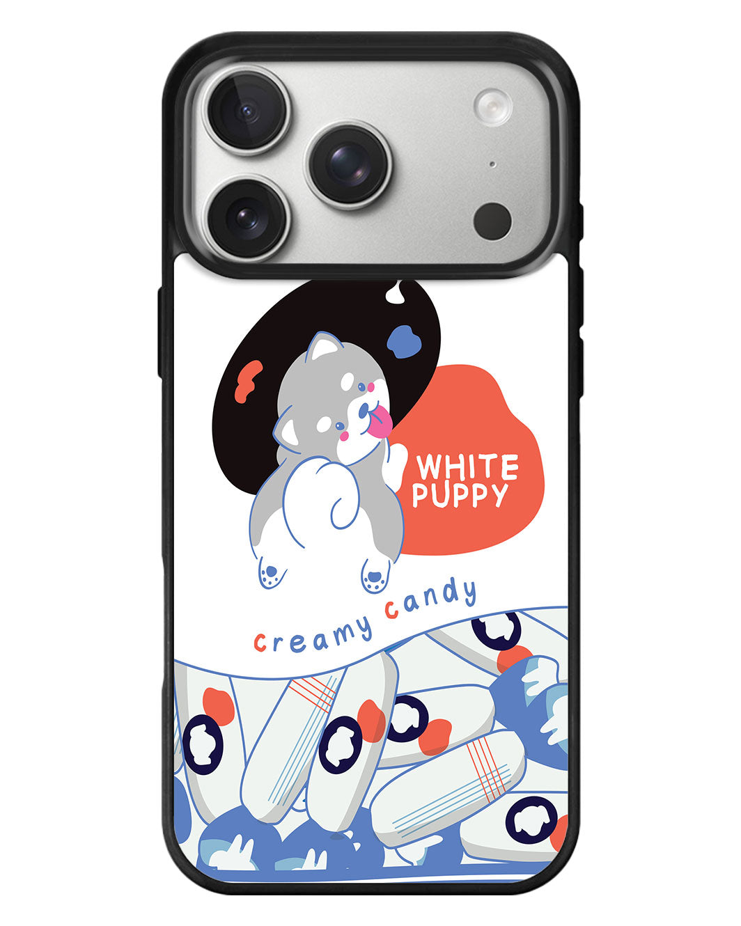 iPhone Standee Grip Case - White Puppy