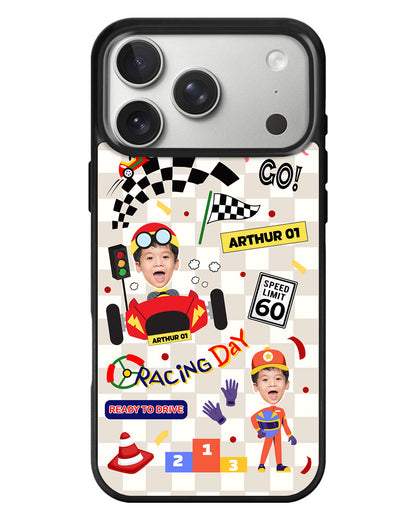 iPhone Standee Grip Case - Face Grid Dream Racer