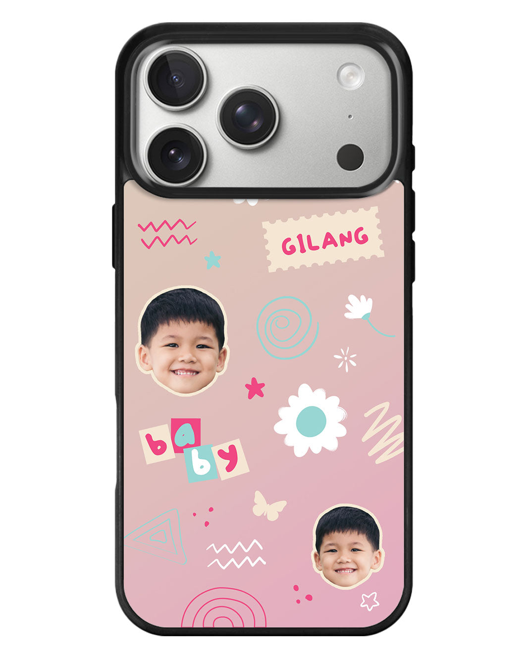 iPhone Standee Grip Case - Face Grid Abstract
