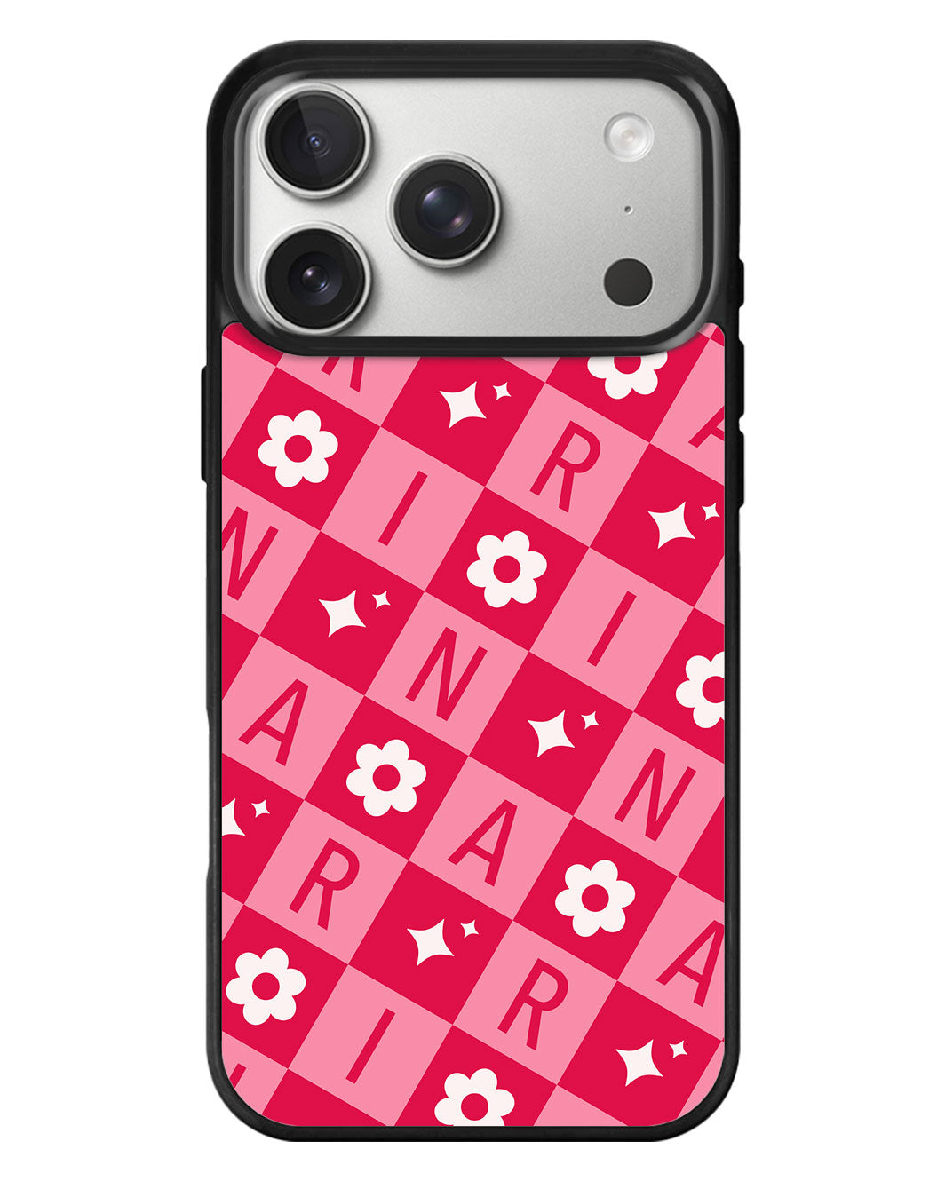 iPhone Standee Grip Case - Flower Grid Monogram 1.0