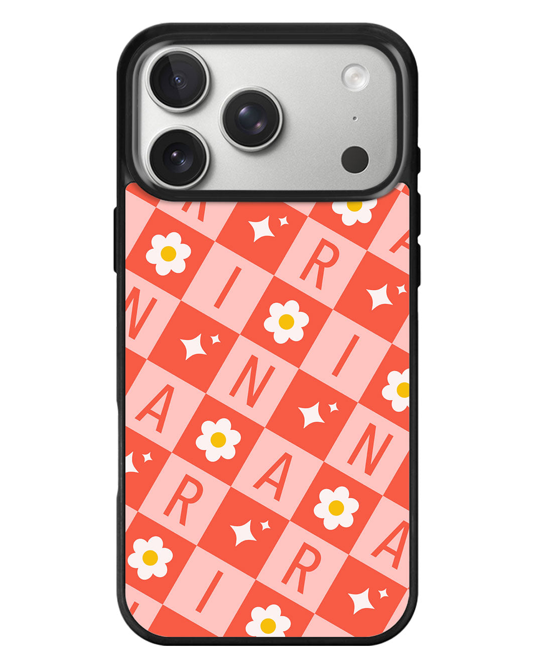 iPhone Standee Grip Case - Flower Grid Monogram 2.0