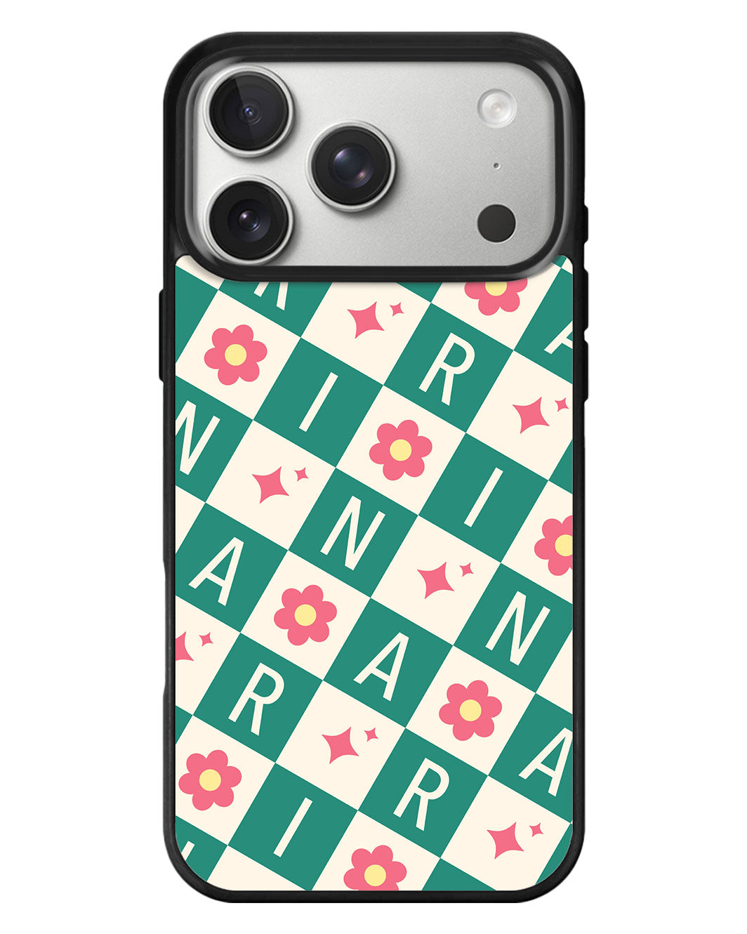 iPhone Standee Grip Case - Flower Grid Monogram 4.0