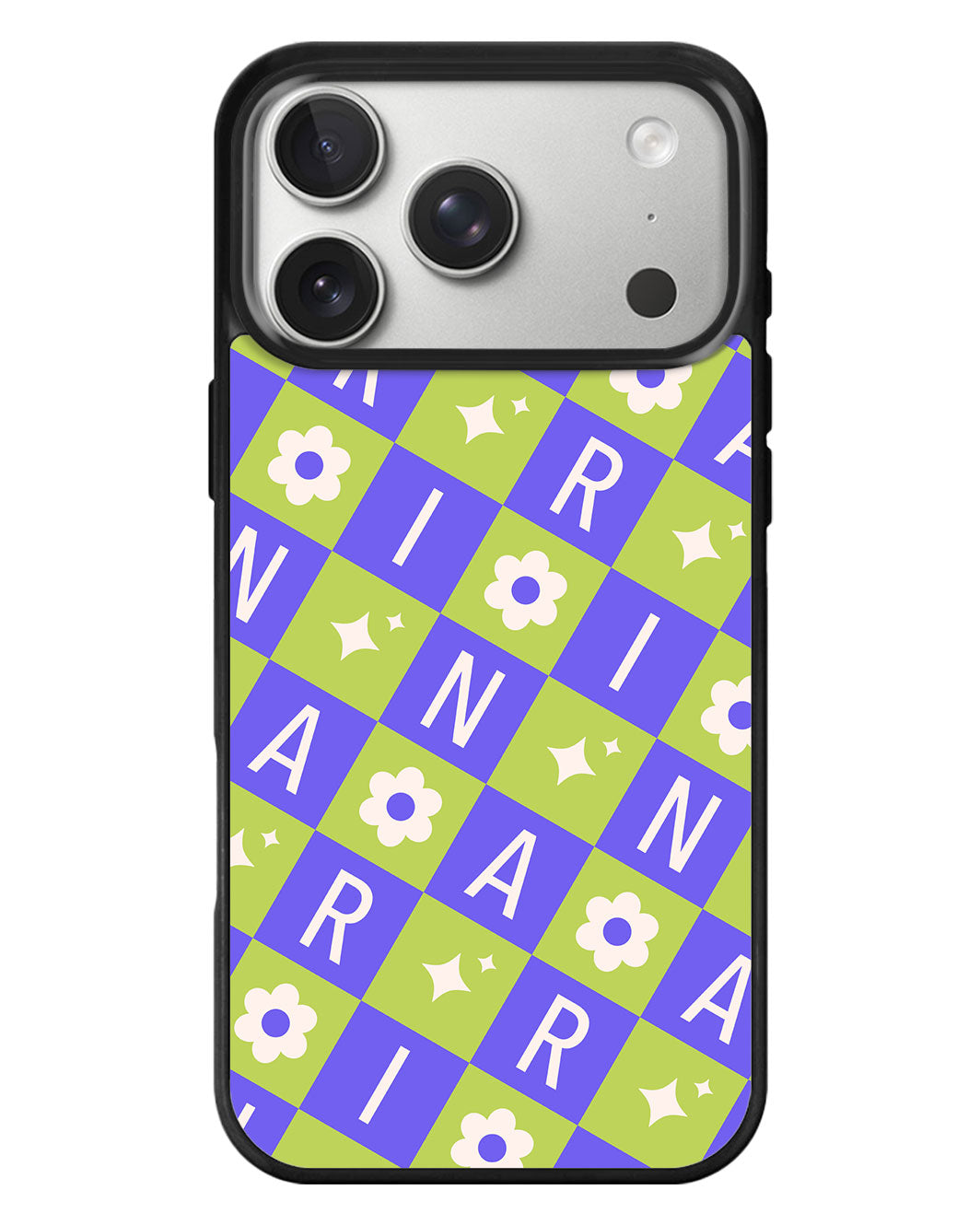 iPhone Standee Grip Case - Flower Grid Monogram 5.0