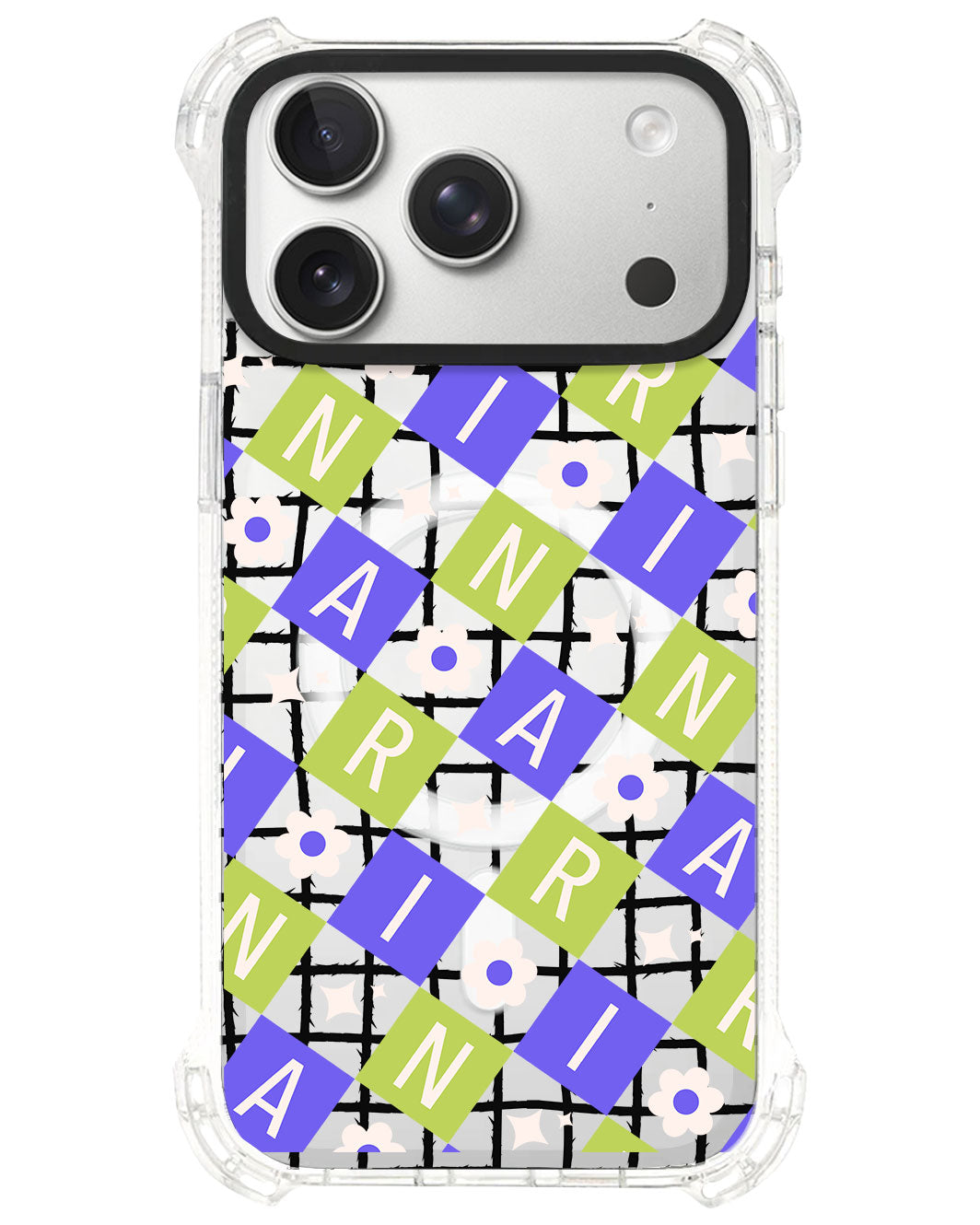 iPhone Ultimate Model-S⁴ - CUSTOM MONOGRAM 3.0 Flower Grid 5.0