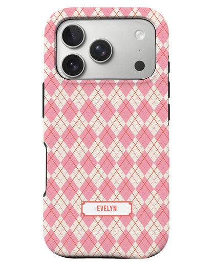 iPhone Rearguard Defender - Pink Argyle