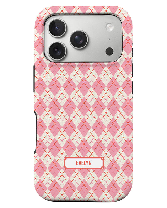 iPhone Rearguard Defender - Pink Argyle