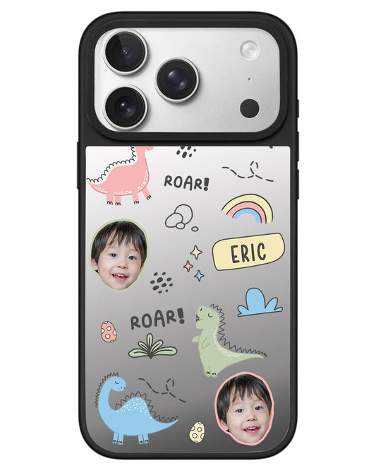 iPhone Mirror Grip - Face Grid Dino