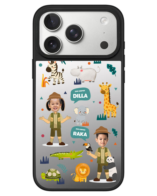 iPhone Mirror Grip - Face Grid Dream Zoo Keeper
