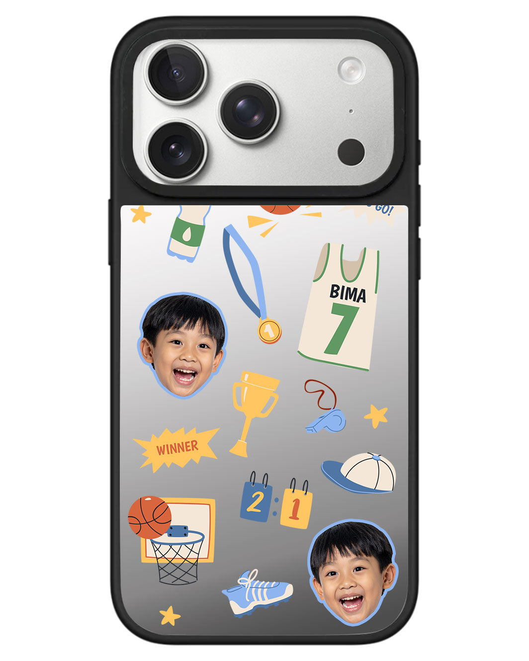 iPhone Mirror Grip - Face Grid Basketball