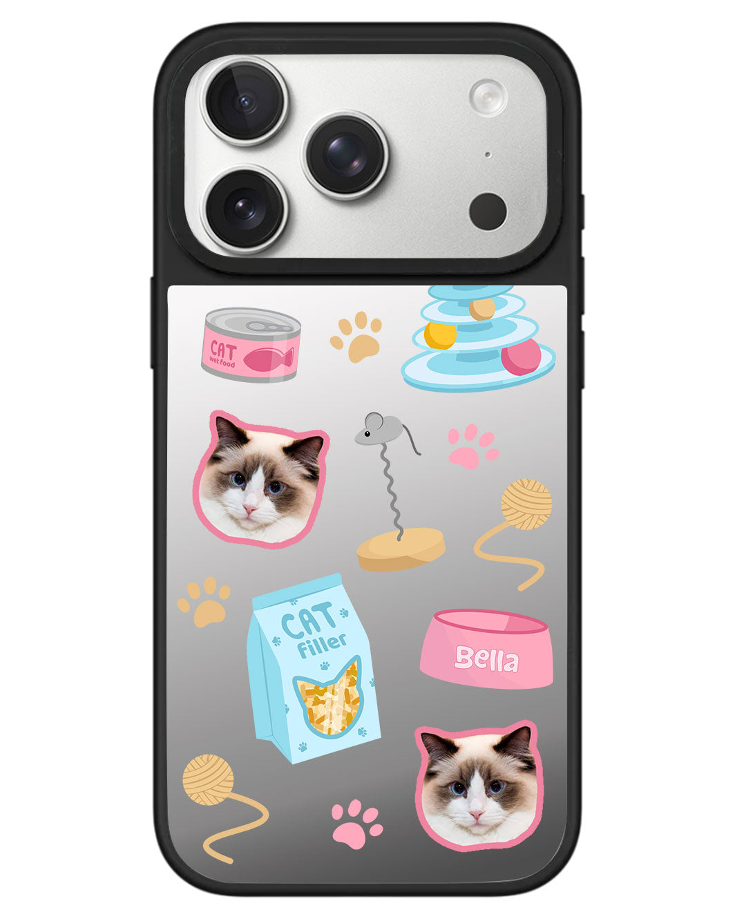 iPhone Mirror Grip - Pet Grid Kitty Playtime