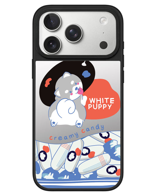 iPhone Mirror Grip - White Puppy