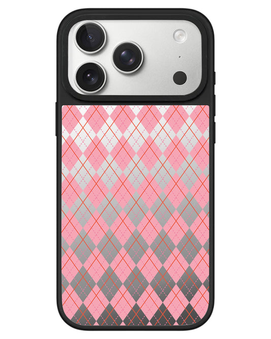 iPhone Mirror Grip - Pink Argyle