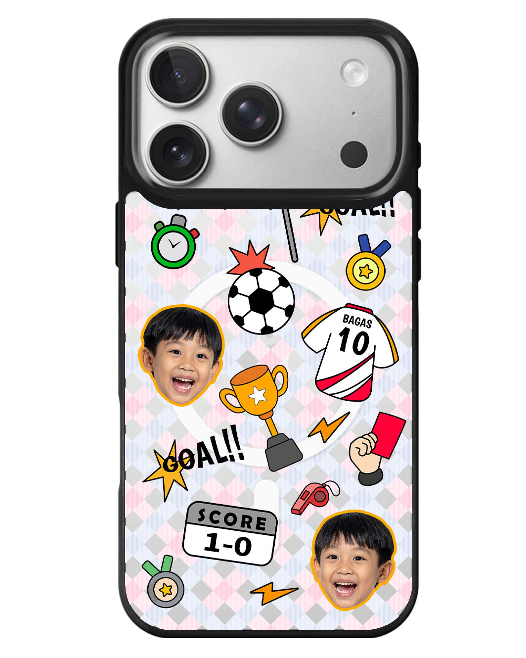 iPhone Rearguard MagSwap - Face Grid Soccer