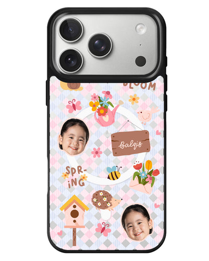 iPhone Rearguard MagSwap - Face Grid Spring Bloom