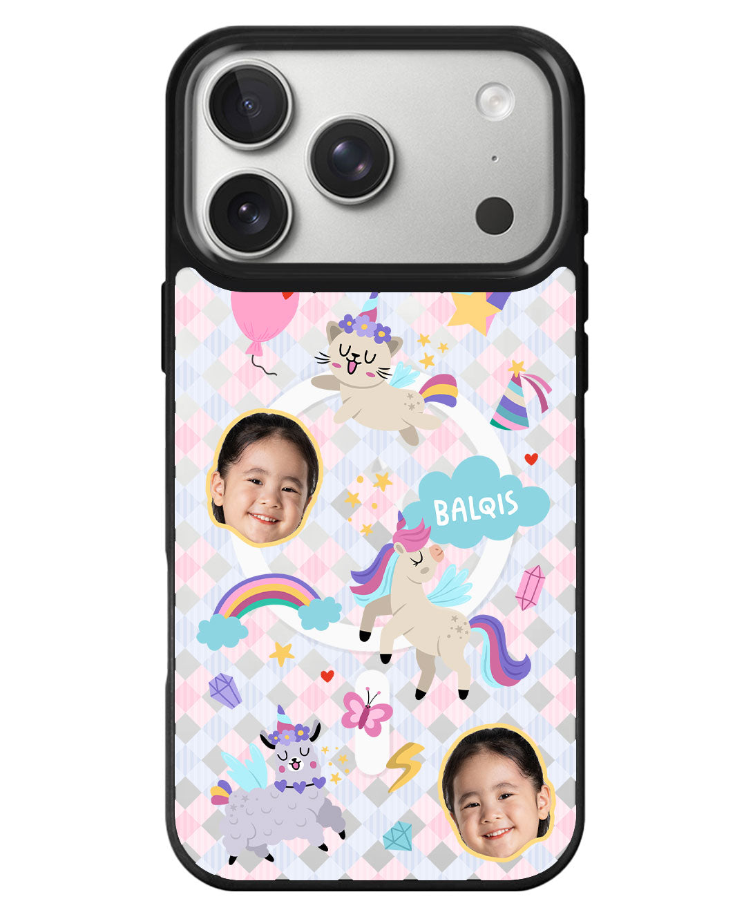 iPhone Rearguard MagSwap - Face Grid Unicorn