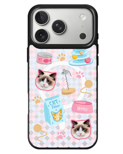 iPhone Rearguard MagSwap - Pet Grid Kitty Playtime