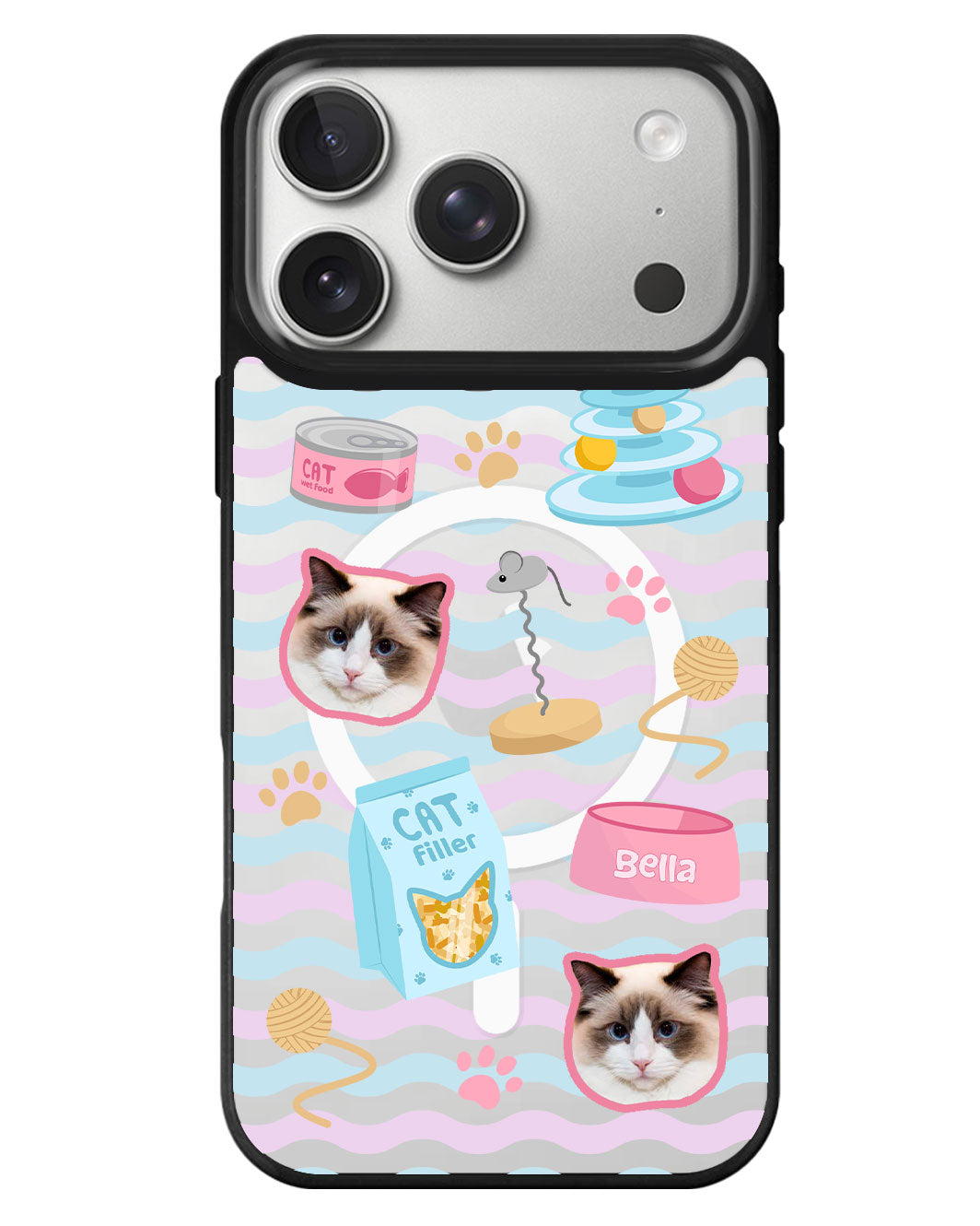 iPhone Rearguard MagSwap - Pet Grid Kitty Playtime