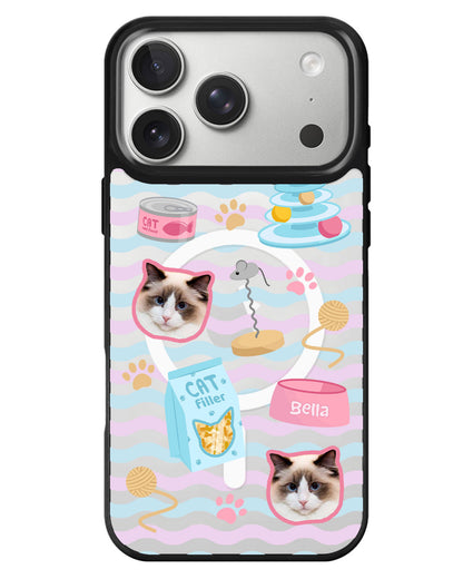 iPhone Rearguard MagSwap - Pet Grid Kitty Playtime