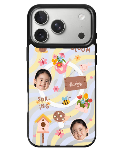 iPhone Rearguard MagSwap - Face Grid Spring Bloom
