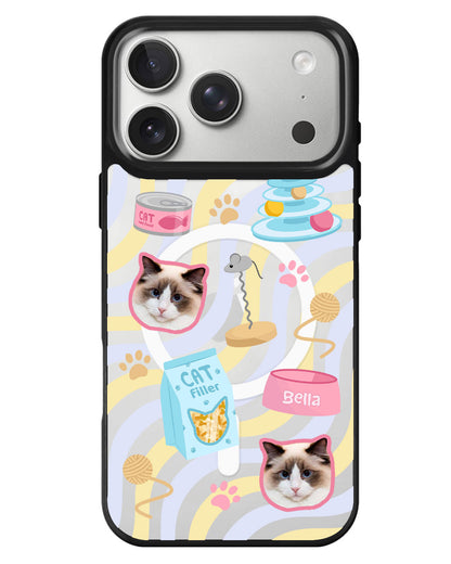 iPhone Rearguard MagSwap - Pet Grid Kitty Playtime