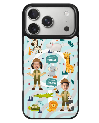 iPhone Rearguard MagSwap - Face Grid Dream Zoo Keeper
