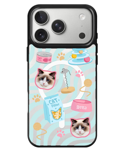iPhone Rearguard MagSwap - Pet Grid Kitty Playtime