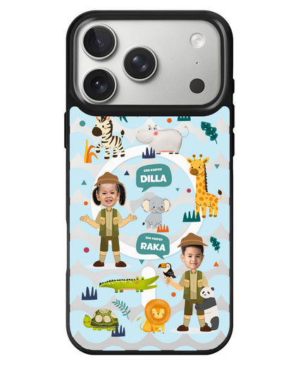 iPhone Rearguard MagSwap - Face Grid Dream Zoo Keeper