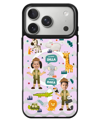 iPhone Rearguard MagSwap - Face Grid Dream Zoo Keeper