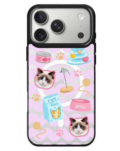 iPhone Rearguard MagSwap - Pet Grid Kitty Playtime