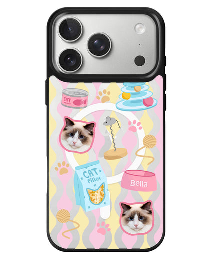 iPhone Rearguard MagSwap - Pet Grid Kitty Playtime