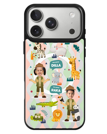 iPhone Rearguard MagSwap - Face Grid Dream Zoo Keeper